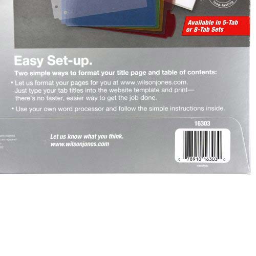 Wilson Jones View-Tab 5 Tab Transparent Dividers - W16303