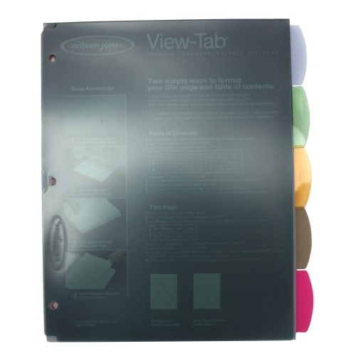Wilson Jones View-Tab 5 Tab Transparent Dividers - W16303