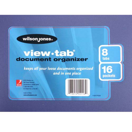 Wilson Jones View-Tab 8 Tab Document Organizers - W55118A - Clearance Sale