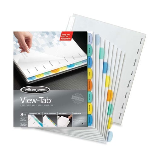 Wilson Jones View-Tab 8 Tab Multicolor Paper Dividers - W55965