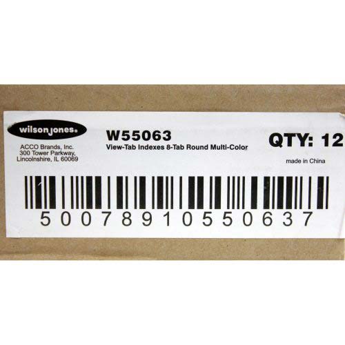 Wilson Jones View-Tab 8 Tab Round Multicolor Dividers - W55063