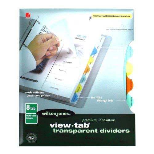 Wilson Jones View-Tab 8 Tab Round Multicolor Dividers - W55063