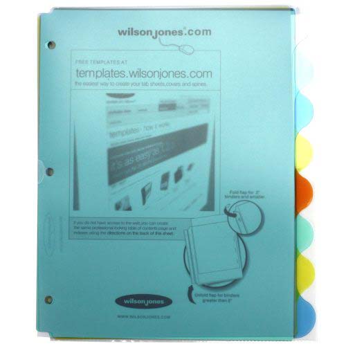 Wilson Jones View-Tab 8 Tab Round Multicolor Dividers - W55063