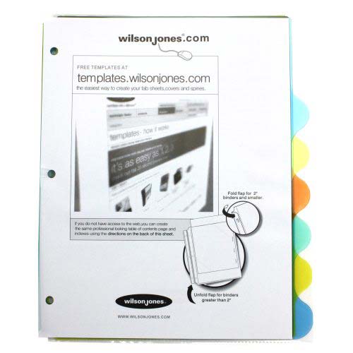 Wilson Jones View-Tab 8 Tab Round Multicolor Dividers - W55063