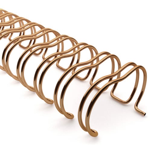 Gold 1/4" 3:1 Pitch Twin Loop Wire - 100pk