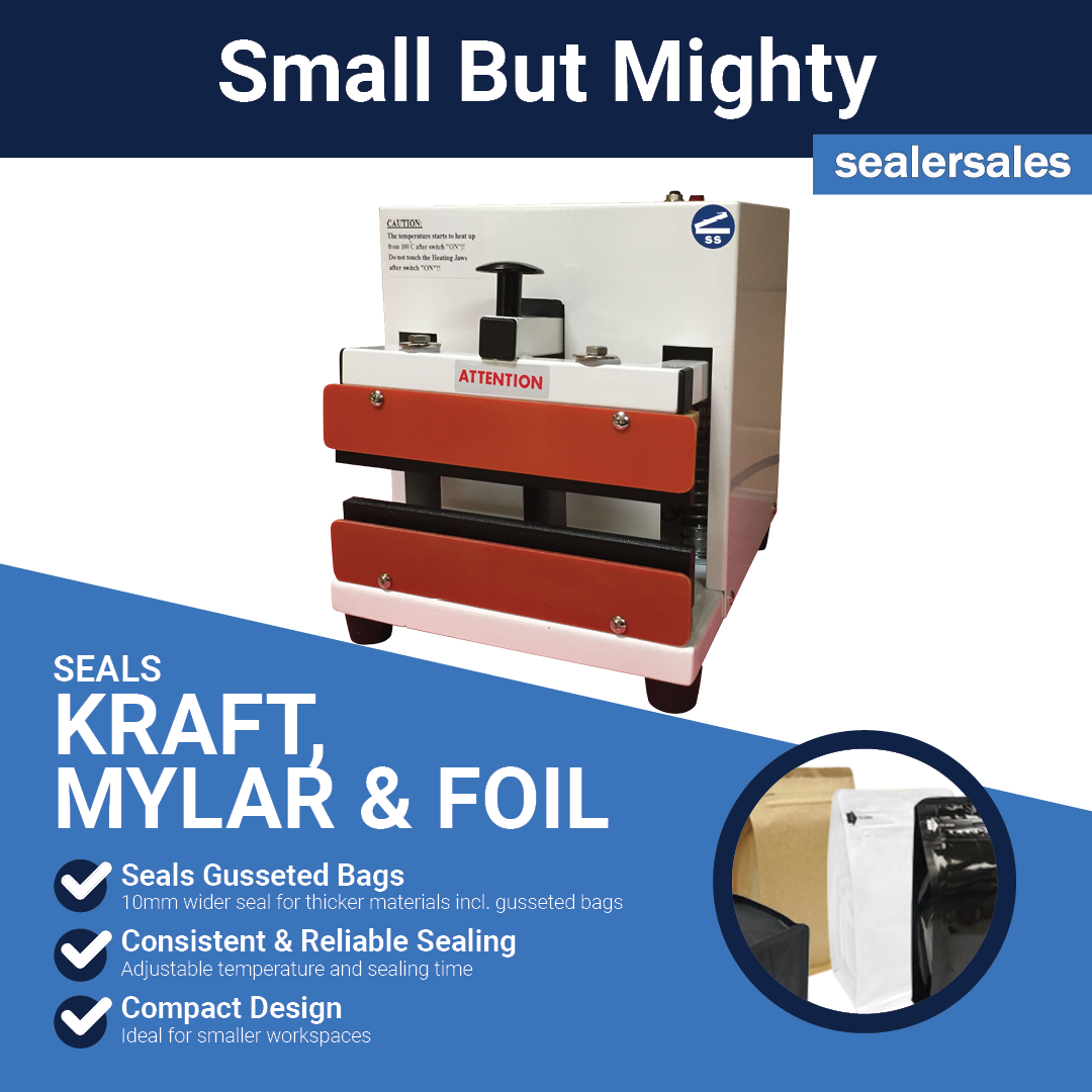 SealerSales WNS-200D 8" Table-Top Direct Heat Sealer w/ PTFE Coated Meshed Seal