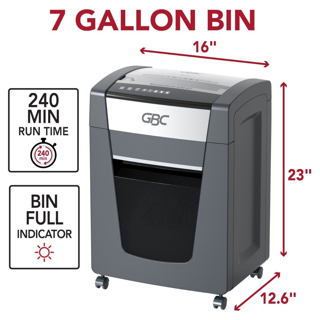GBC X20-07 Momentum 20-Sheet Level P-4 Micro-Cut Shredder - WSM177001