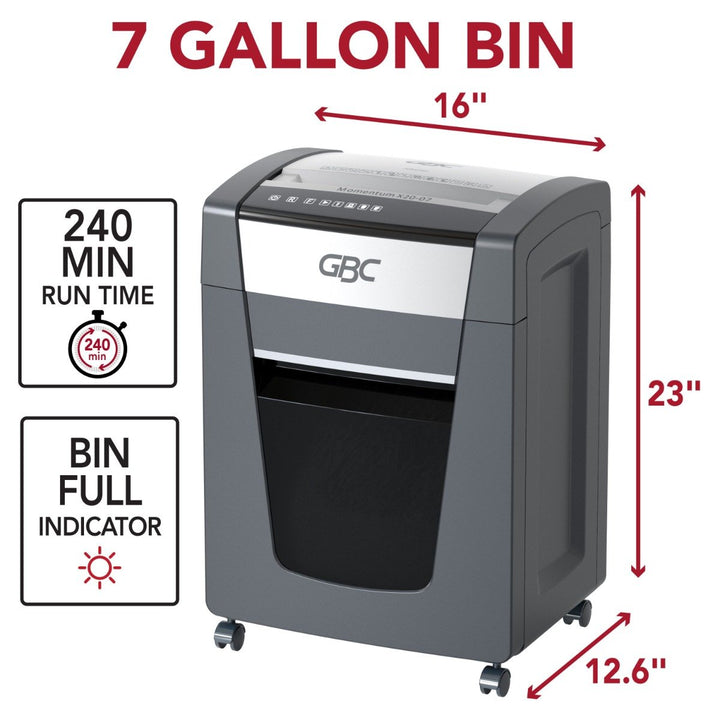 GBC X20-07 Momentum 20-Sheet Level P-4 Micro-Cut Shredder - WSM177001