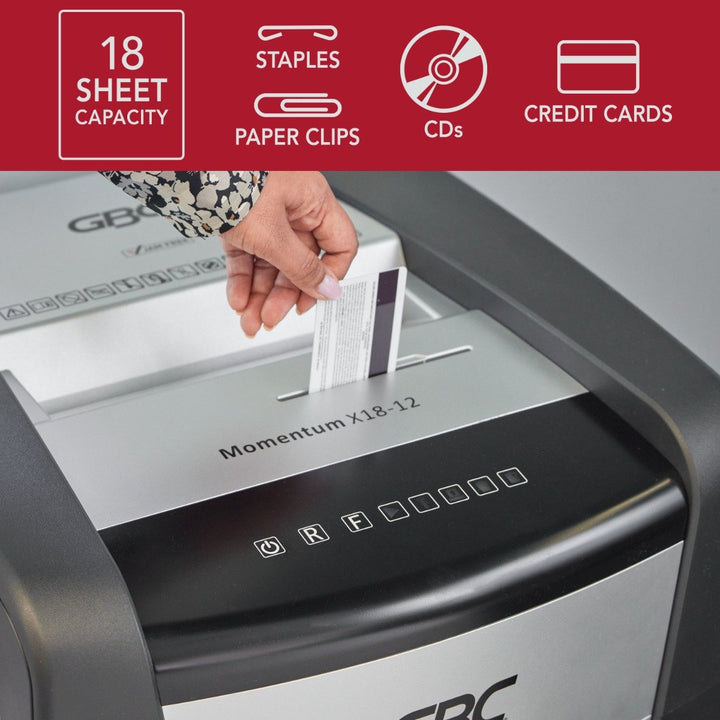 GBC X18-12 Momentum 18-Sheet Level P-4 Micro-Cut Shredder - WSM177002