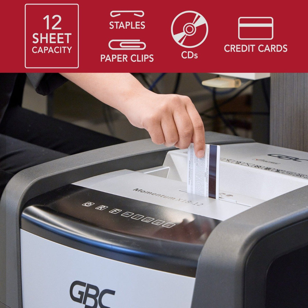 GBC M12-12 Momentum 12-Sheet Level P-5 Micro-Cut Shredder - WSM177003