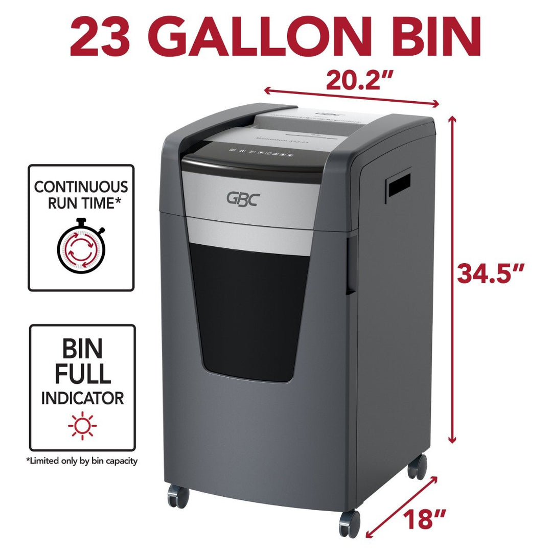 GBC X22-23 Momentum 22-Sheet Level P-4 Micro-Cut Shredder - WSM177004