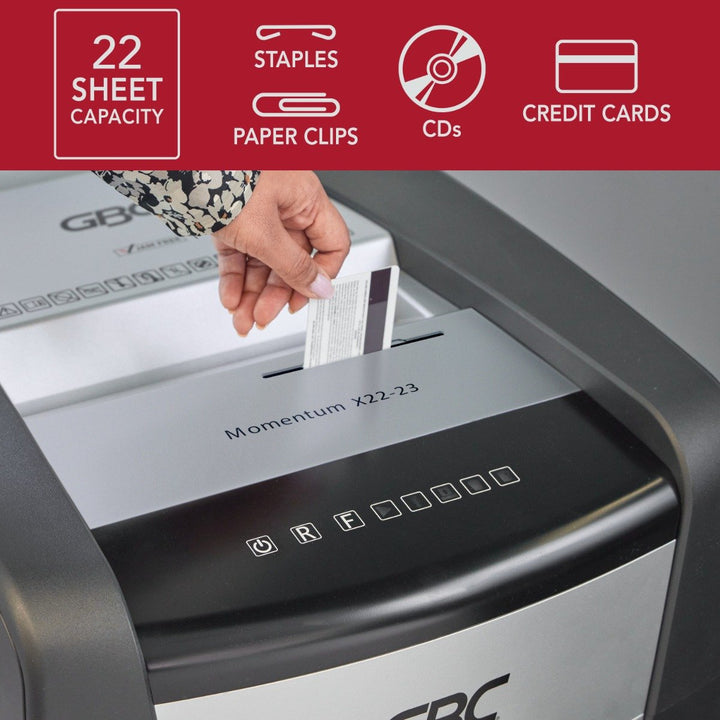 GBC X22-23 Momentum 22-Sheet Level P-4 Micro-Cut Shredder - WSM177004