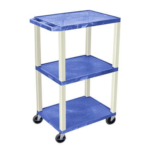 H. Wilson Tuffy 42"  Utility and Audio / Visual Cart (3-Shelf Putty Legs)