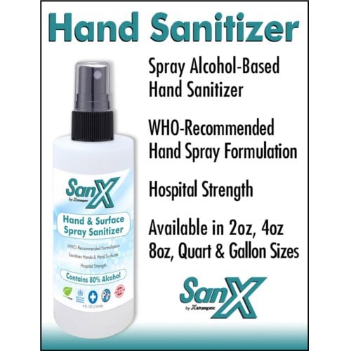 X-Stamper 1 Quart Hand and Surface Sanitizer - 16/Case