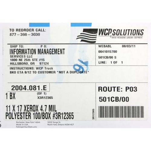 Xerox Synthetic Paper 4.7mil 11" x 17" - 100pk