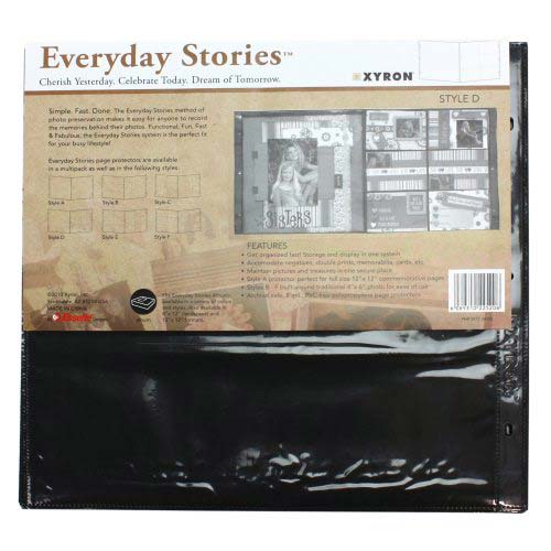 Xyron 12" x 12" Everyday Stories Page Protectors Style D