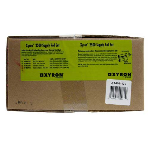 Xyron 2500 Repositionable Acid Free Adhesive Roll Set 170' - AT406-170
