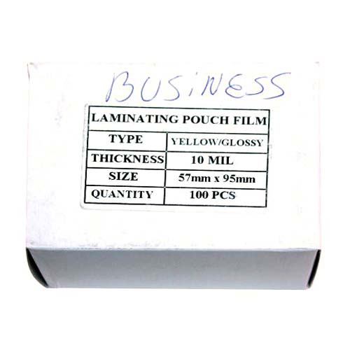 Yellow 10mil Business Card Laminating Pouches - 100pk - Clearance Sale