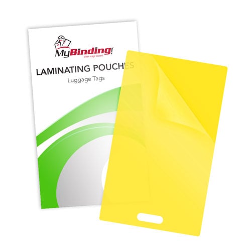 Yellow 10mil Luggage Tag With Slot Laminating Pouches 100pk