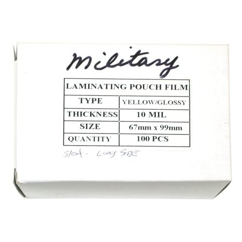 Yellow 10mil Military Laminating Pouches - 100pk