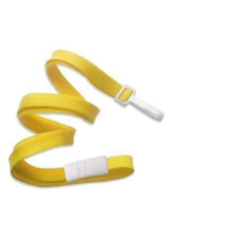 Yellow Flat Braid Break-Away Lanyard with Narrow Hook - 100pk