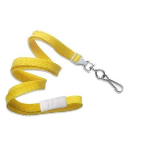 Yellow Flat Braid Break-Away Lanyard with NPS Swivel Hook - 100pk