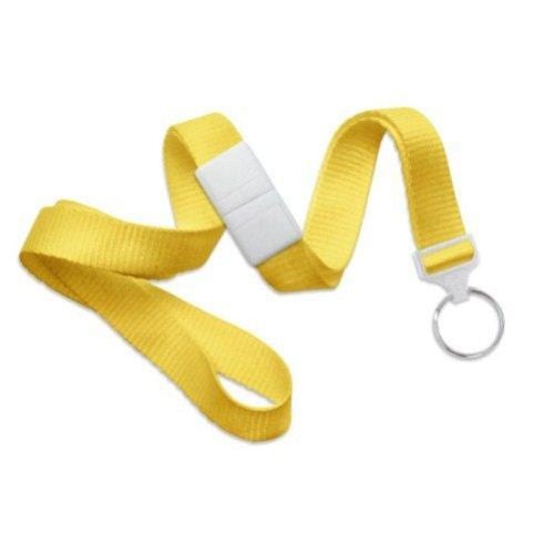 Yellow Microweave Break-Away Lanyard with NPS Split Ring - 100pk