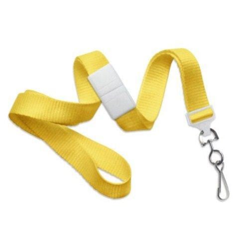 Yellow Microweave Break-Away Lanyard with NPS Swivel Hook - 100pk