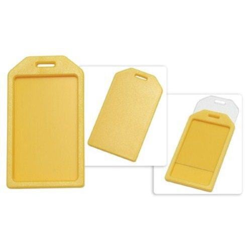 Yellow Rigid Plastic Heavy Duty Luggage Tag Holders - 100pk