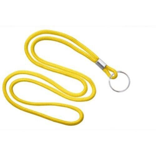 Yellow Round Braid Lanyard with NPS Split Ring - 100pk