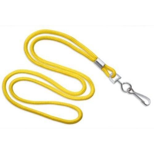 Yellow Round Braid Lanyard with NPS Swivel Hook - 100pk