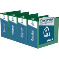 Easyview 5" Green Premium Customizable Angle D Ring View Binder - 4pk