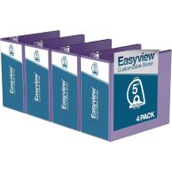 Easyview 5" Purple Premium Customizable Angle D Ring View Binder - 4pk
