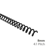 8mm 4:1 Pitch Spiral Binding Coil - 100pk