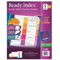 Avery 1-5 tab 11 Inch x 8.5 Inch Contemporary Multicolor Divider (6pk) - 11187 Image 4