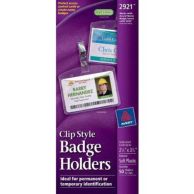 Avery 2-1 4 x 3-1 2 Badge Holders with Garment Clips 50pk Image 1