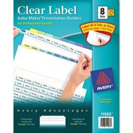 Avery 8-tab Multicolor 11 Inch x 8.5 Inch Clear Label Dividers (25pk) - 11993 Image 1