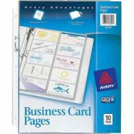 Avery Untabbed Business Card Pages Polypropylene (10pk) - 76009 Image 1