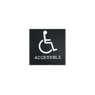 Black 8" x 8" Handicap Accessible ADA Sign Image 1