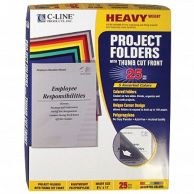 C-Line Assorted Colored Project Folders with Index Tabs - 25/BX Image 1