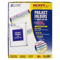 C-Line Assorted Colored Project Folders with Write-On Tab - 25/BX Image 1