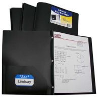 C-Line Two-Pocket Heavyweight Poly Black Folder with Prongs - 25/PK Image 1