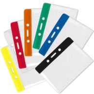 Credit Card Size Horizontal Color-Bar Badge Holders Image 1