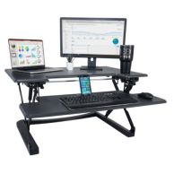 Victor High Rise Height Adjustable Standing Desk with Keyboard Tray (Black) - DCX760 Image 1