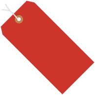 Fluorescent Red 13 Pt. Shipping Tags - Pre-Strung - 1000pk