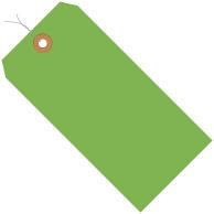Fluorescent Green 13 Pt. Shipping Tags - Pre-Wired - 1000pk