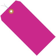 Fluorescent Pink 13 Pt. Shipping Tags - Pre-Wired - 1000pk