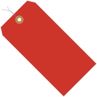 Fluorescent Red 13 Pt. Shipping Tags - Pre-Wired - 1000pk