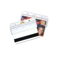 Horizontal Frosted Plastic Half Card Holders - 50pk Image 1