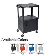 luxor avj42c adjustable height steel a/v cart with cabinet image-5